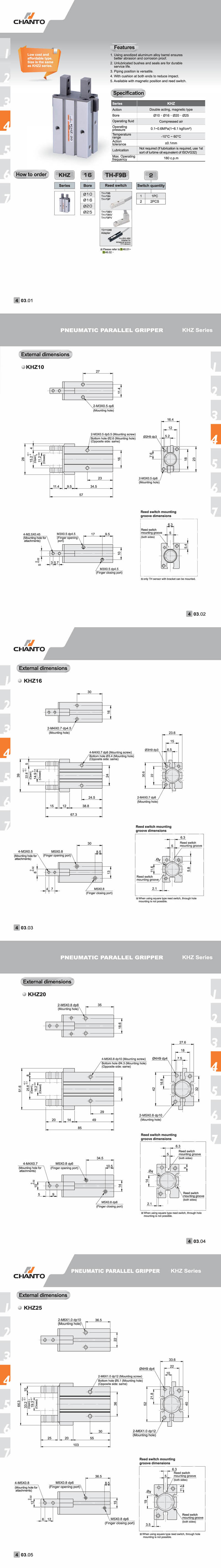 KHZ Pneumatic Parallel Gripper